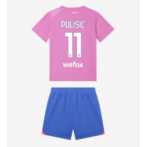 AC Milan Christian Pulisic #11 Tredje trøje Børn 2023-24 Kort ærmer (+ korte bukser)